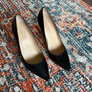 Ivanka Trump Black Leather Heels; Size 7.5